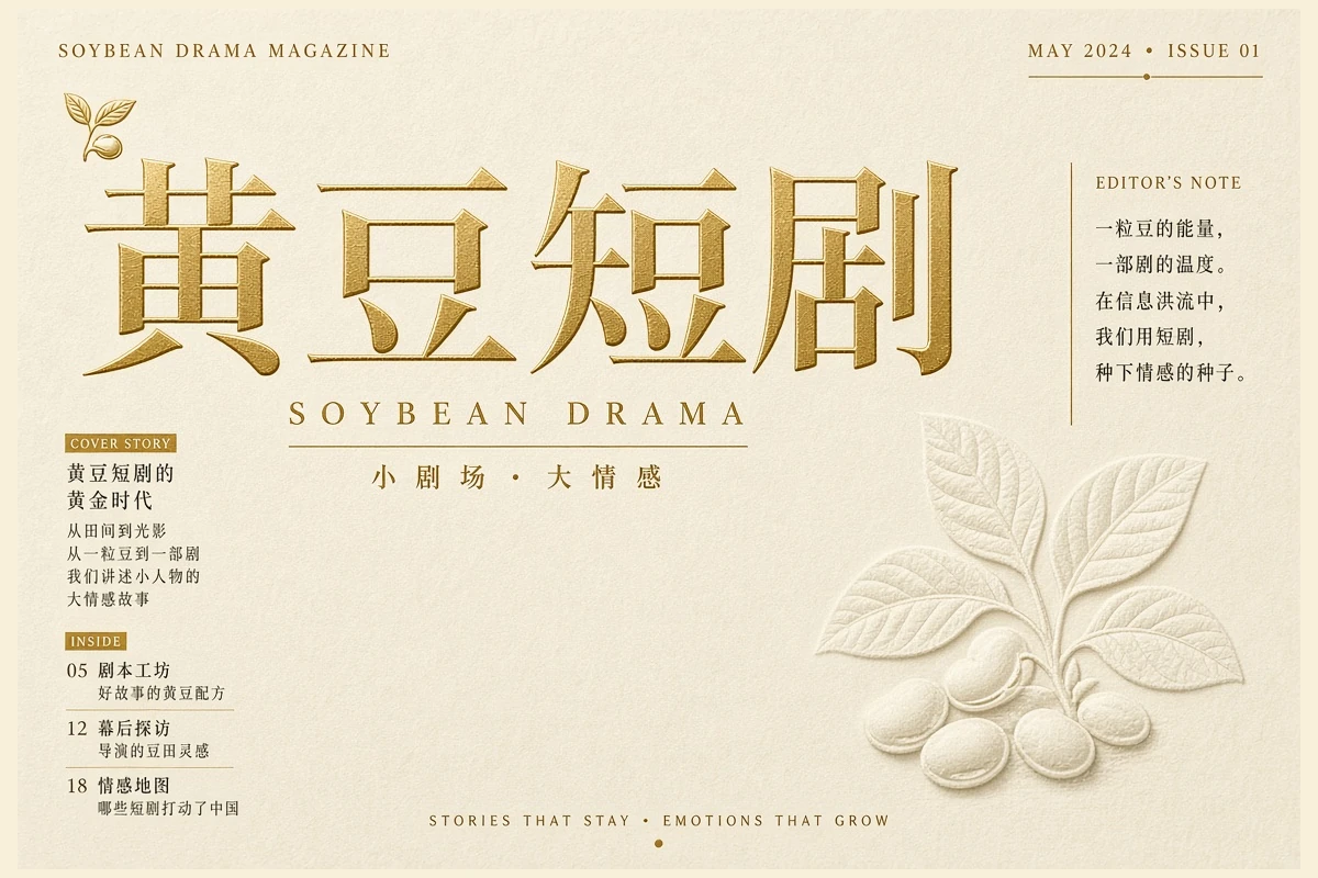 关于黄豆短剧 · 每一荚的阅读方向栏目视觉